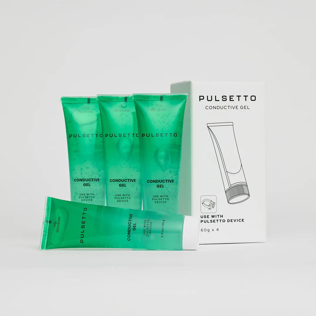 Pulsetto conductive gel tubes included with the device