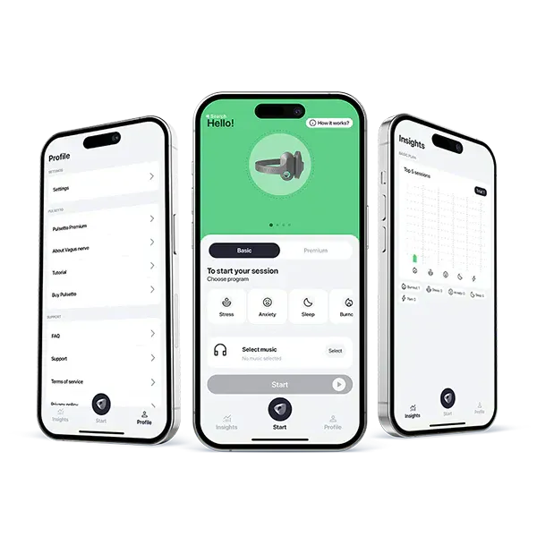 Choosing a program in the Pulsetto app